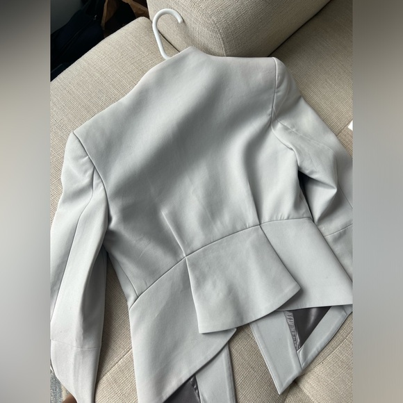 Bettina Liano Grey Structured Blazer Size US 4 - Picture 4 of 9